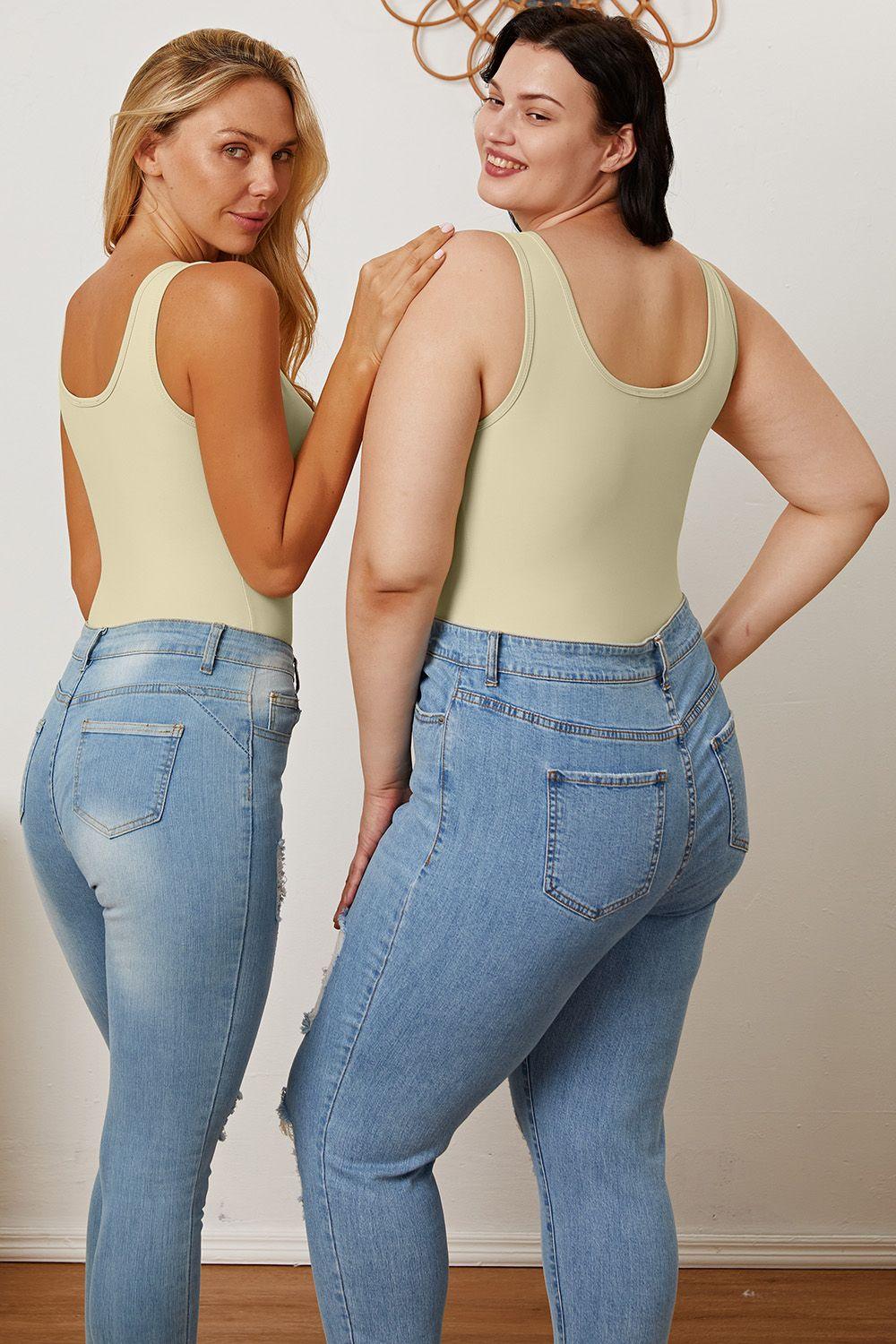 Basic Bae Full Size Square Neck Sleeveless Bodysuit Carauana Store