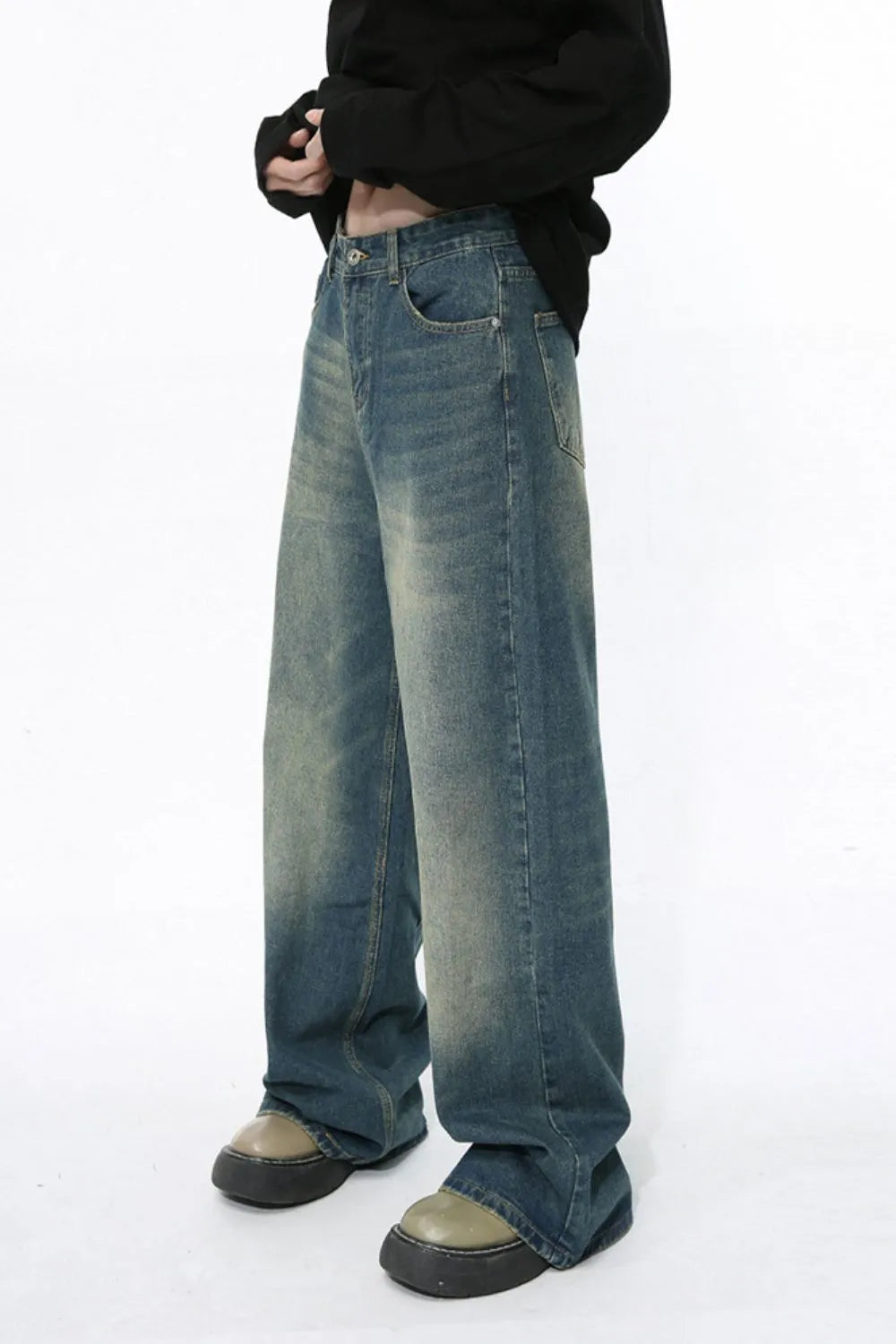 Men's Wide Leg Jeans with Pockets Carauana Store