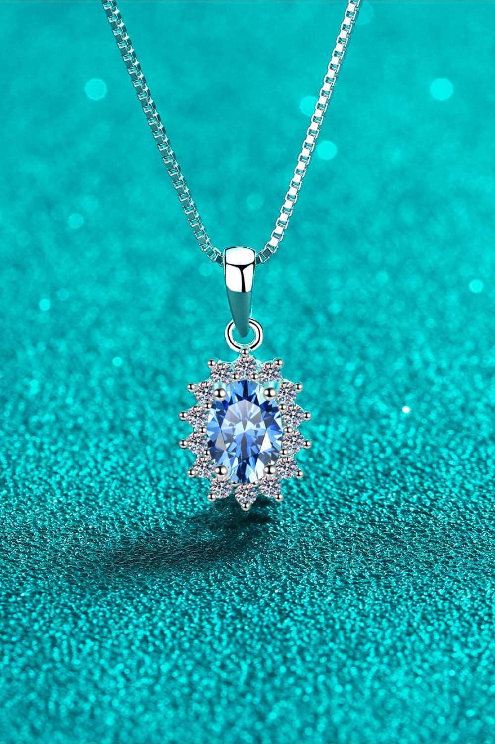 1 Carat Moissanite 925 Sterling Silver Necklace Carauana Store
