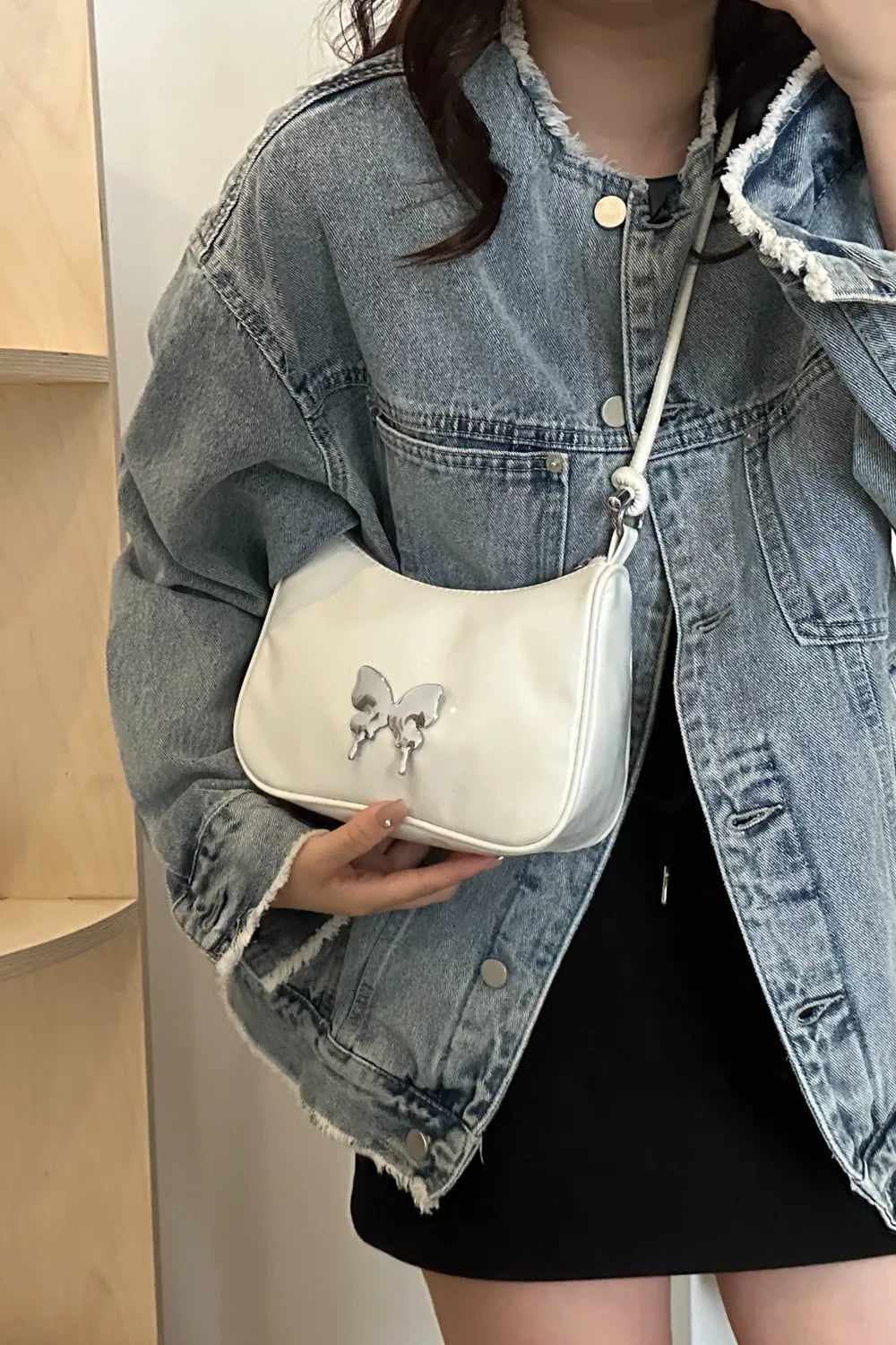 Butterfly PU Leather Knotted Strap Shoulder Bag Carauana Store