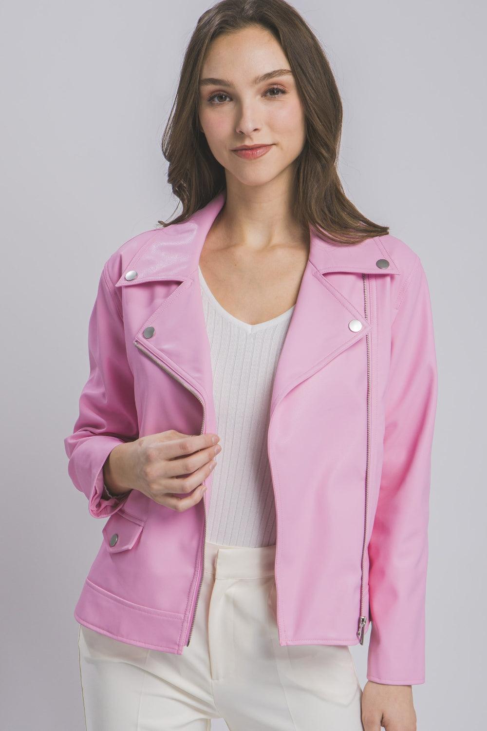 LOVE TREE Collared Neck Zip Up Jacket Carauana Store