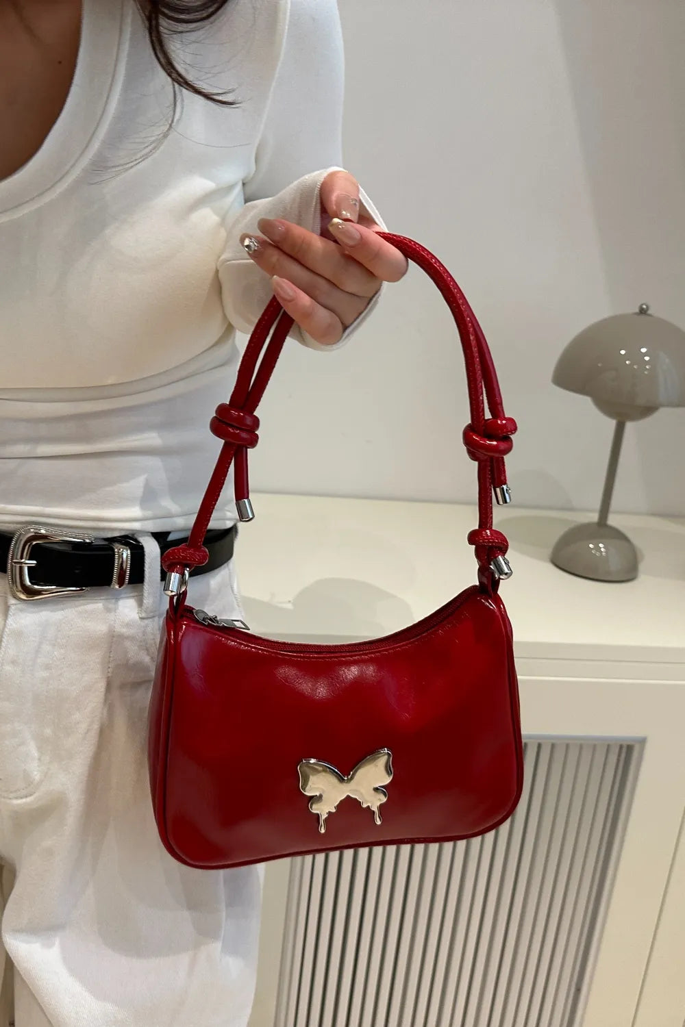 Butterfly PU Leather Knotted Strap Shoulder Bag Carauana Store