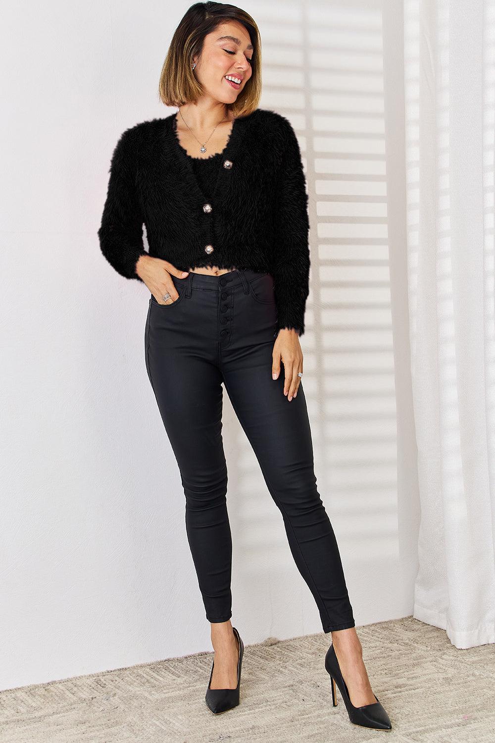 Scoop Neck Vest and Cardigan Sweater Set Carauana Store