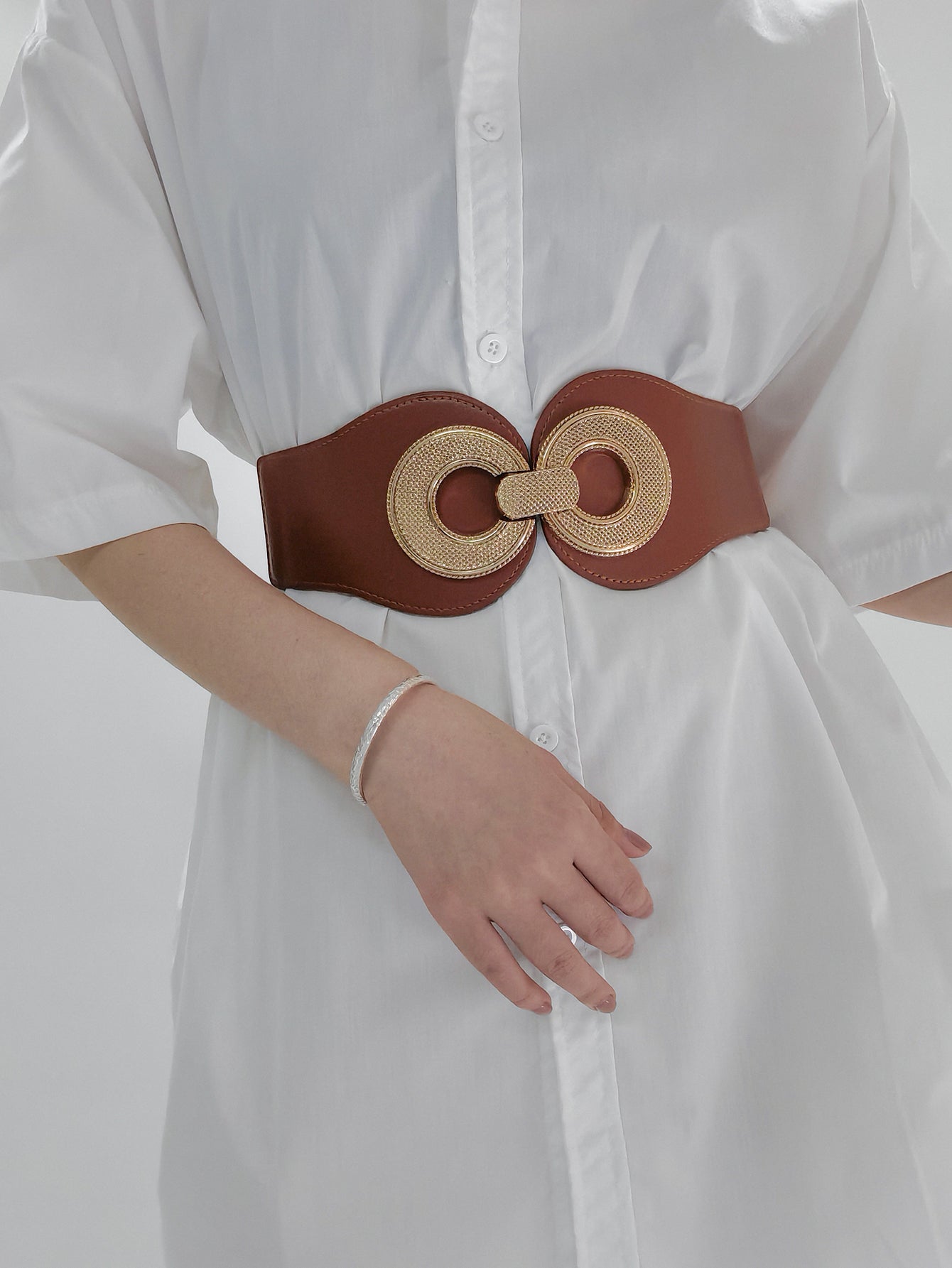 Alloy Buckle Elastic PU Belt Carauana Store