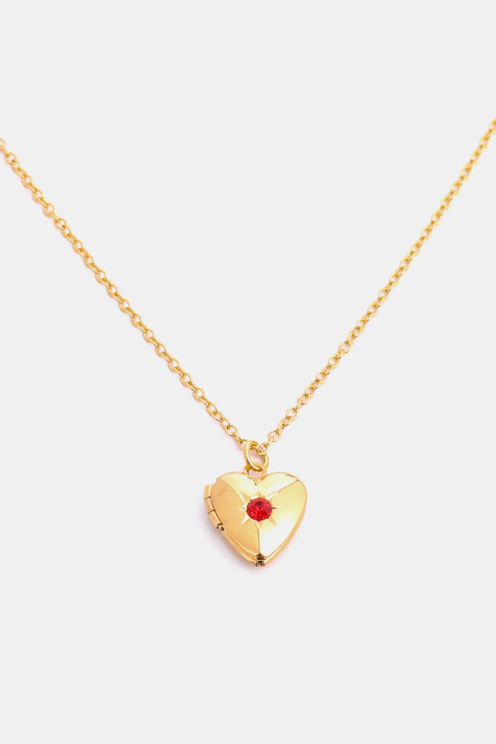 Zircon Heart Shape 14K Gold-Plated Pendant Necklace Carauana Store