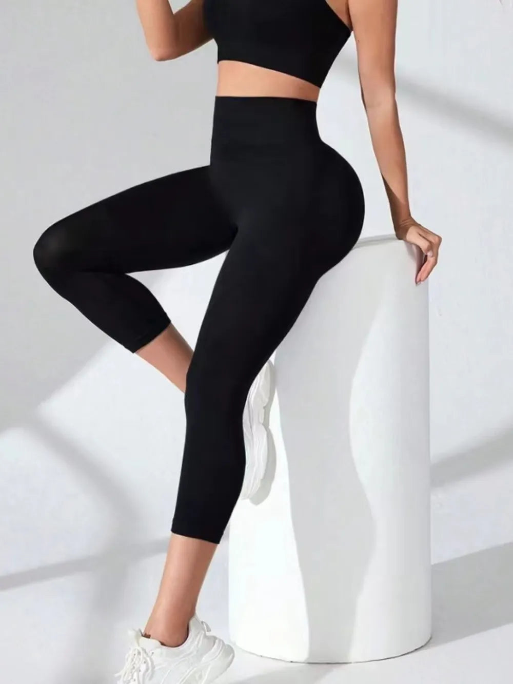 High Waist Cropped Active Leggings Carauana Store