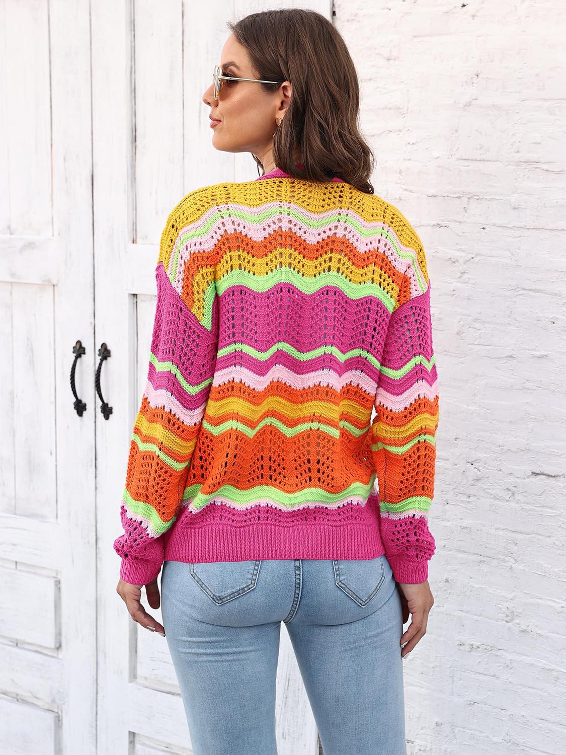 Open Front Openwork Cardigan Carauana Store