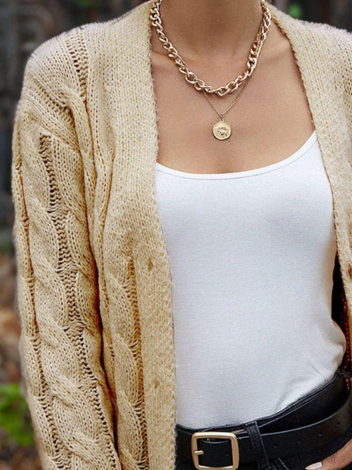 Cable-Knit Button Down Cardigan Carauana Store