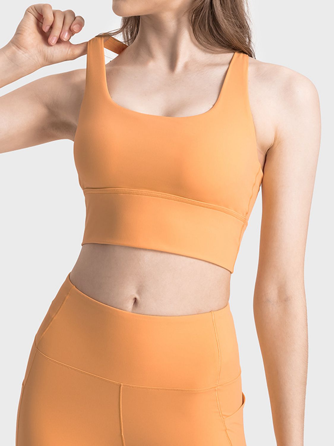 Millennia Scoop Neck Crisscross Straps Sports Bra Carauana Store
