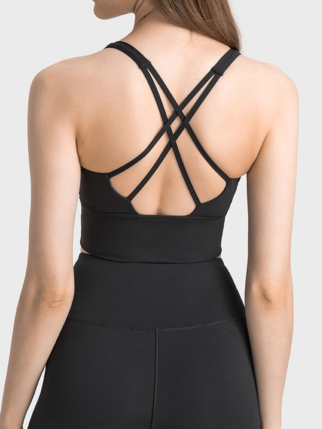 Millennia Scoop Neck Crisscross Straps Sports Bra Carauana Store