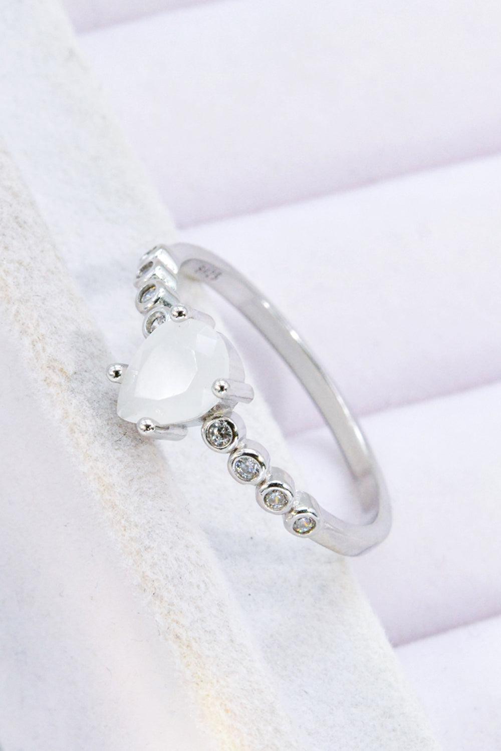 Teardrop Natural Moonstone Ring Carauana Store