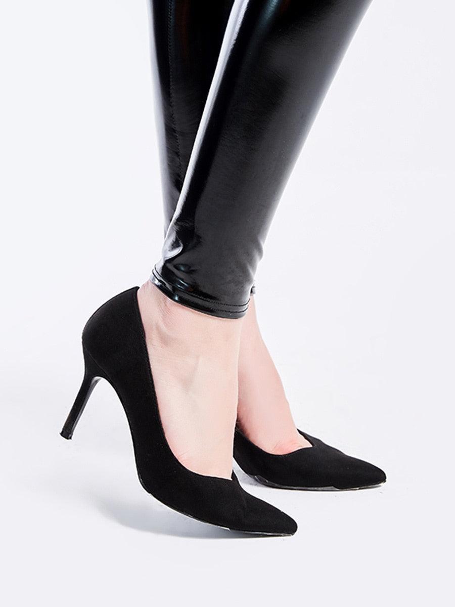 Black Leggings PU Leather Pants High Waist Leather Pants Carauana Store