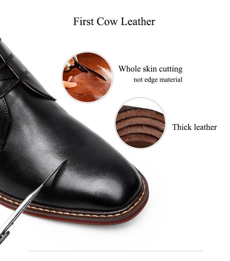 Desai Boots Vintage Combat Boot Winter Fur New Cow Split Leather Genuine Leather Carauana Store