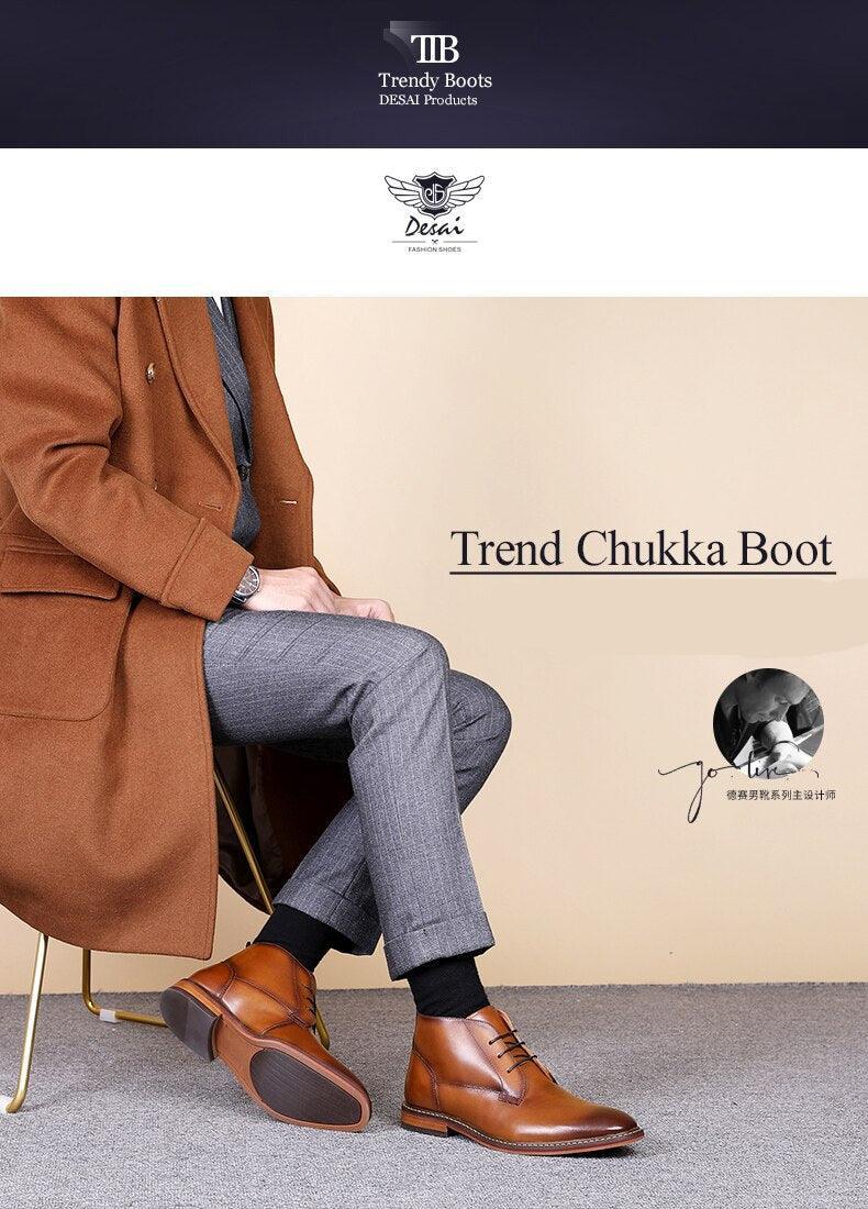Desai Boots Vintage Combat Boot Winter Fur New Cow Split Leather Genuine Leather Carauana Store