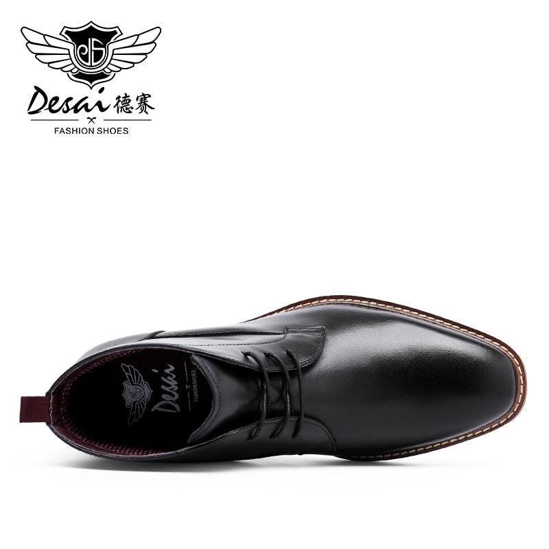Desai Boots Vintage Combat Boot Winter Fur New Cow Split Leather Genuine Leather Carauana Store