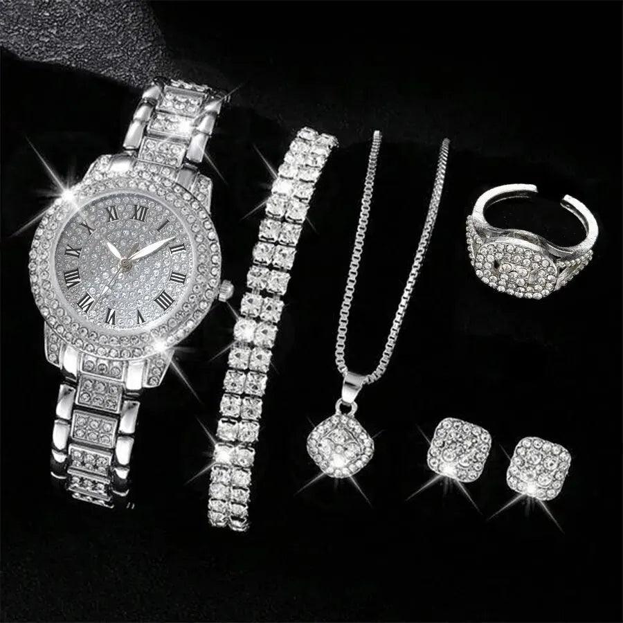 Fashion & Casual Quartz Watch with Rhinestone Bracelet - Elegant Design Carauana Store
