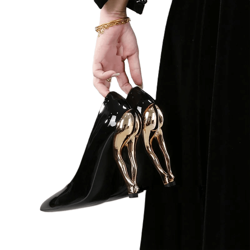 Fashionable Women's Strange Heels Pumps | Patent Leather Carauana Store