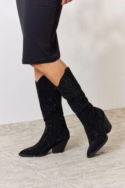 Forever Link Rhinestone Knee High Cowboy Boots Carauana Store