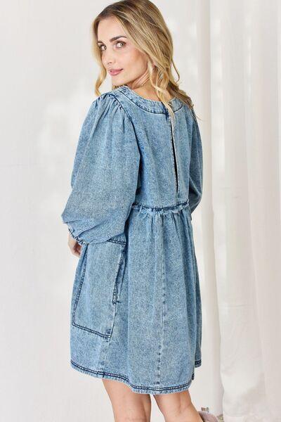 HEYSON Full Size Oversized Denim Babydoll Dress Carauana Store