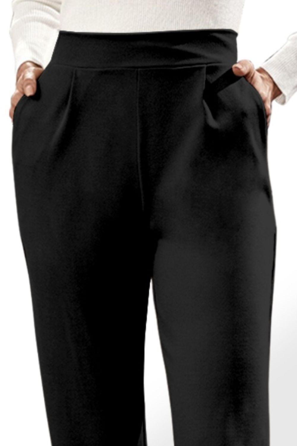 High Waist Straight Pants with Pockets Carauana Store
