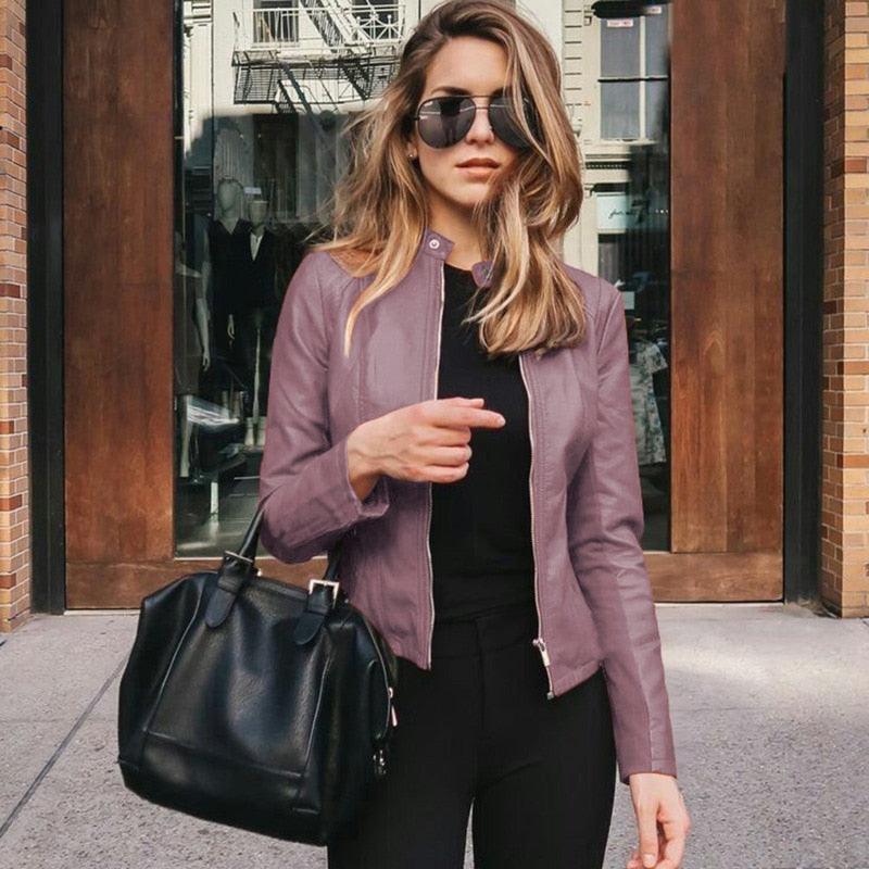 Jacket Women Coat Faux Leather Carauana Store
