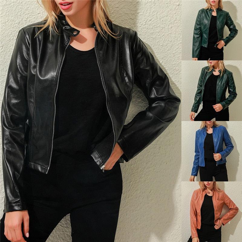 Jacket Women Coat Faux Leather Carauana Store