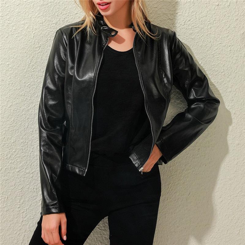 Jacket Women Coat Faux Leather Carauana Store