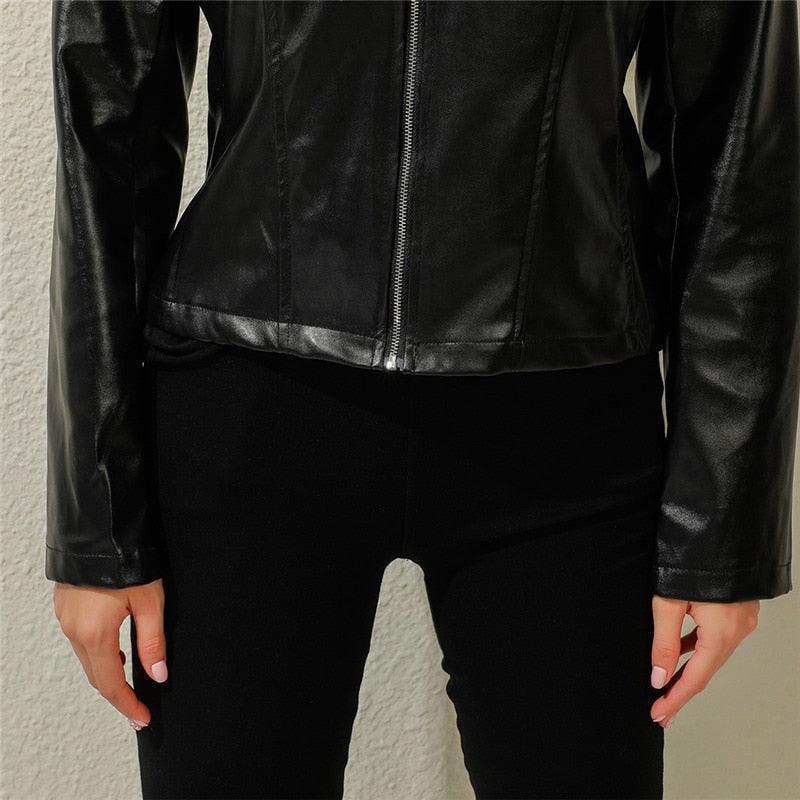 Jacket Women Coat Faux Leather Carauana Store