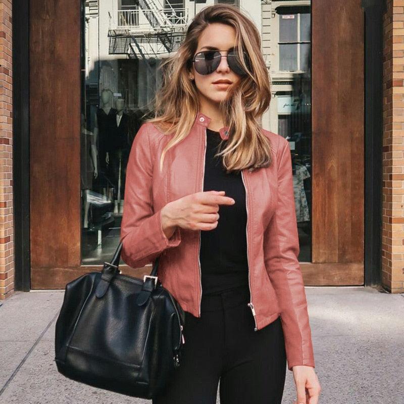 Jacket Women Coat Faux Leather Carauana Store