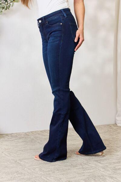 Kancan Full Size Mid Rise Flare Jeans Carauana Store