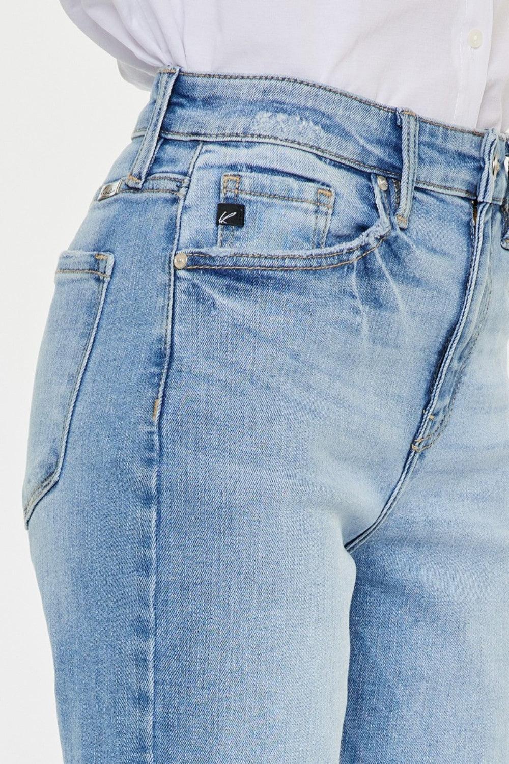 Kancan High Waist Raw Hem Straight Jeans Carauana Store