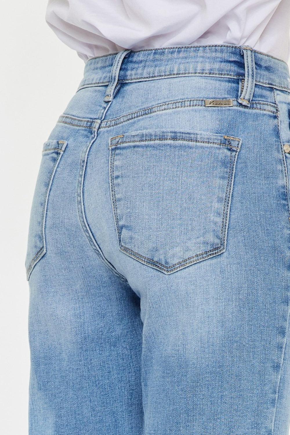 Kancan High Waist Raw Hem Straight Jeans Carauana Store