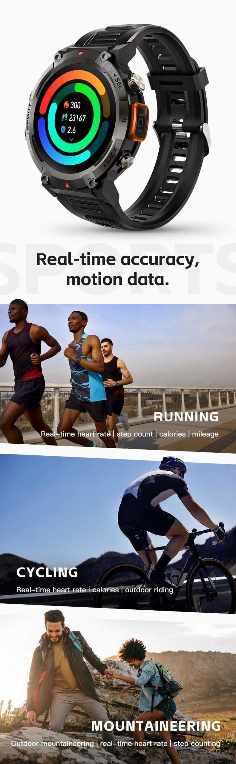LEMFO Smartwatch With Flash Light 500Lumin S100 Men Women|Your Ultimate Fitness Companion Carauana Store