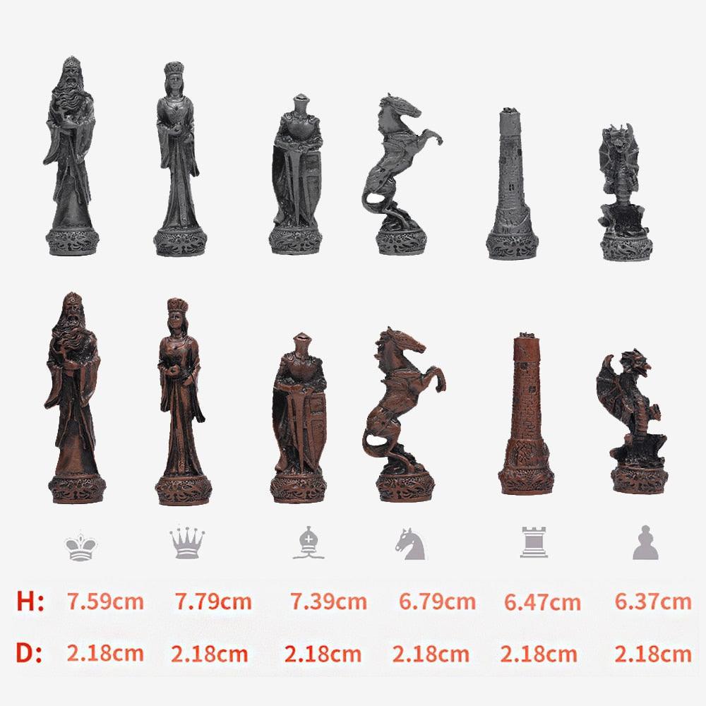 Luxury Chess Metal Theme Leather Board Carauana Store