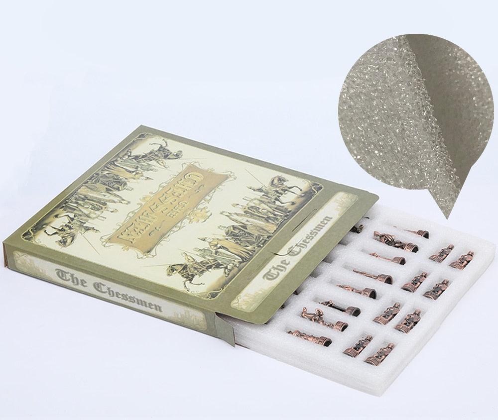 Luxury Chess Metal Theme Leather Board Carauana Store
