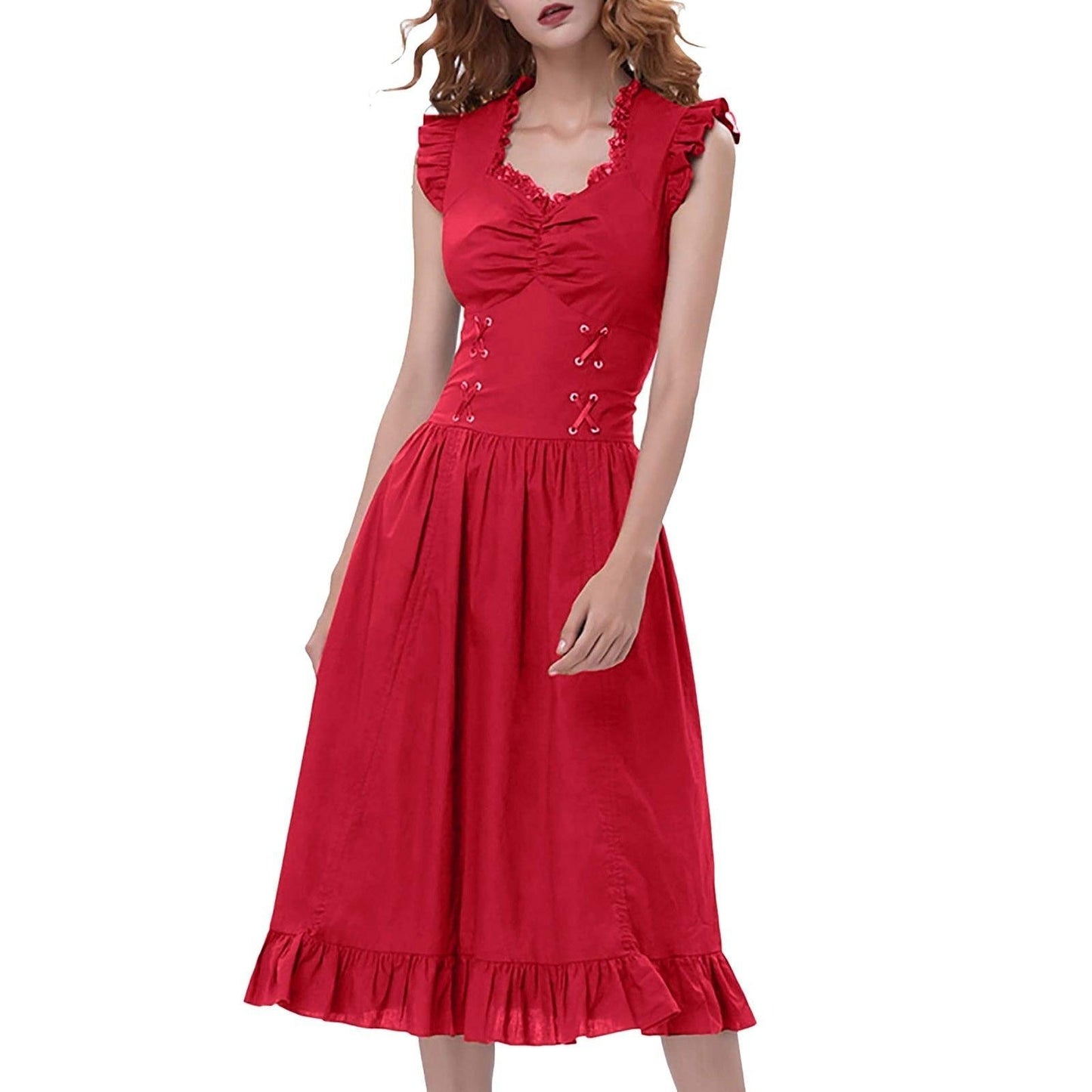 Maxi Dress Gothic Sleeveless elegant medieval life party Carauana Store