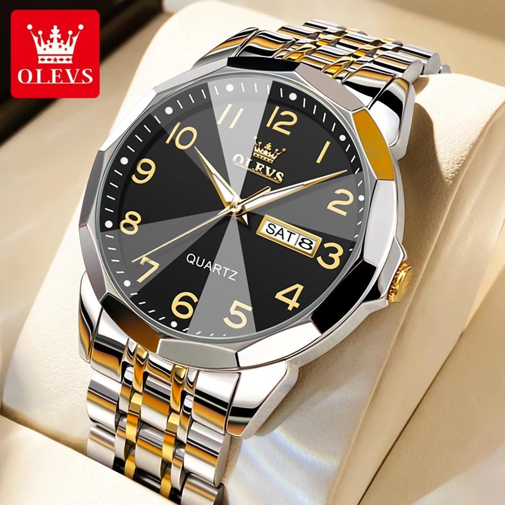 OLEVS Dance of Time: Stainless Steel Elegance with Eternal Calendars Couple's Watches Box Set Carauana Store