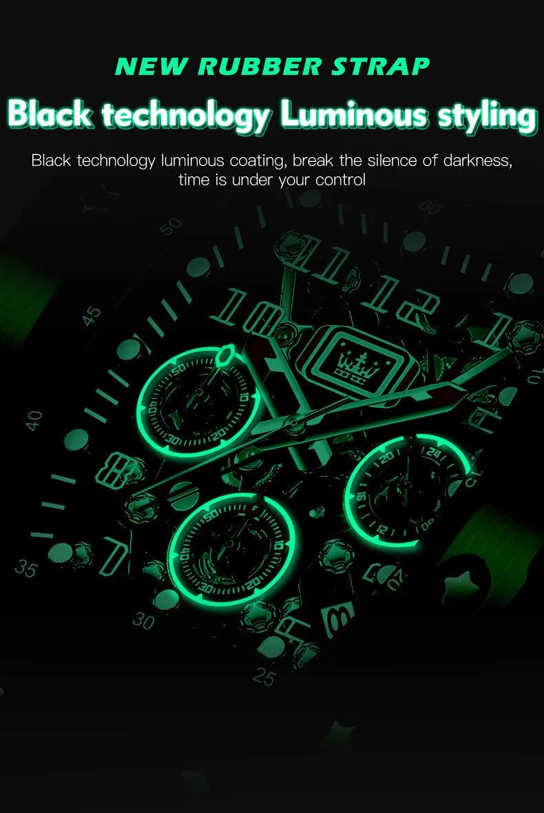 OLEVS Men's Tonneau Wristwatch: Stylish Design with Silicone Strap Carauana Store