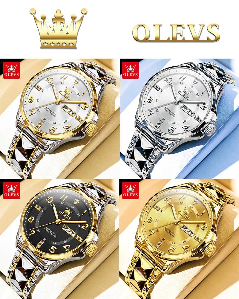 OLEVS Steel men's Quartz Watch | Sleek Business Style with Shock Resistance and Auto Date Feature Carauana Store