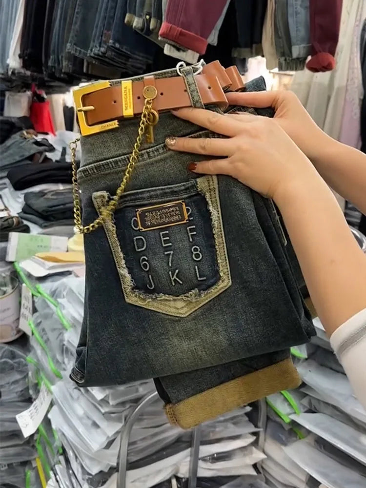 High-Waist Radish Harem Jeans Women 4XL