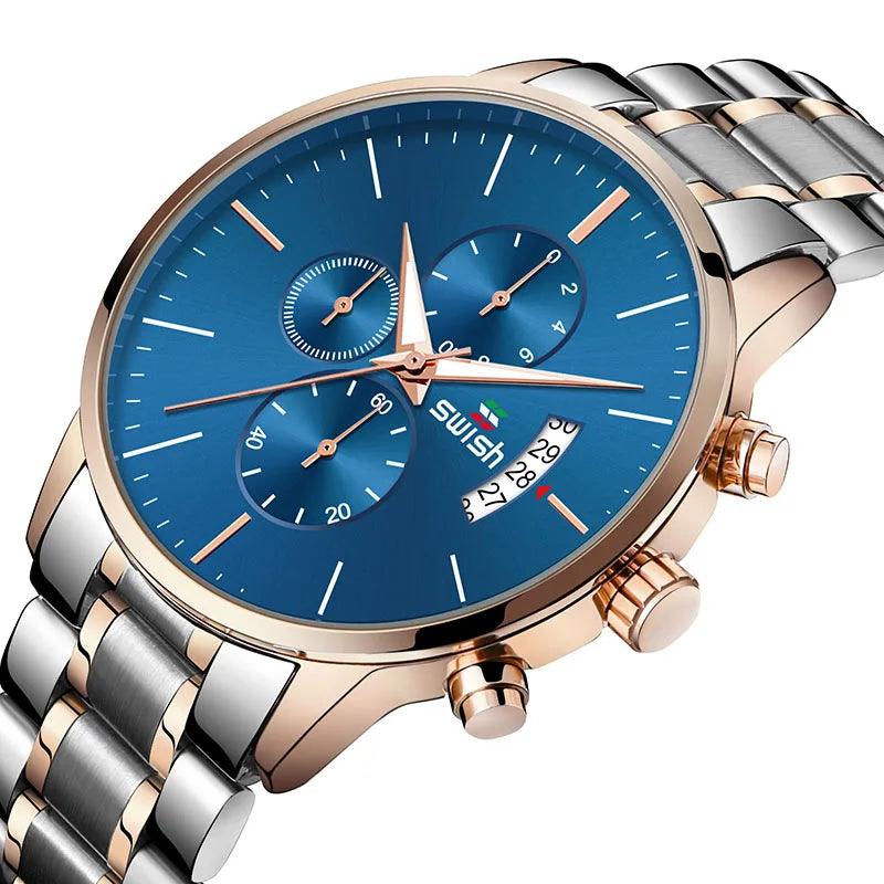 SWISH Luxury Full Steel Business Wristwatch for Male Carauana Store