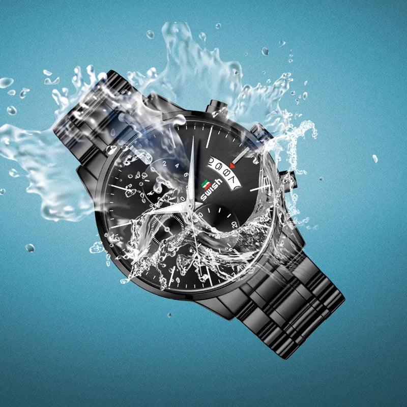 SWISH Luxury Full Steel Business Wristwatch for Male Carauana Store