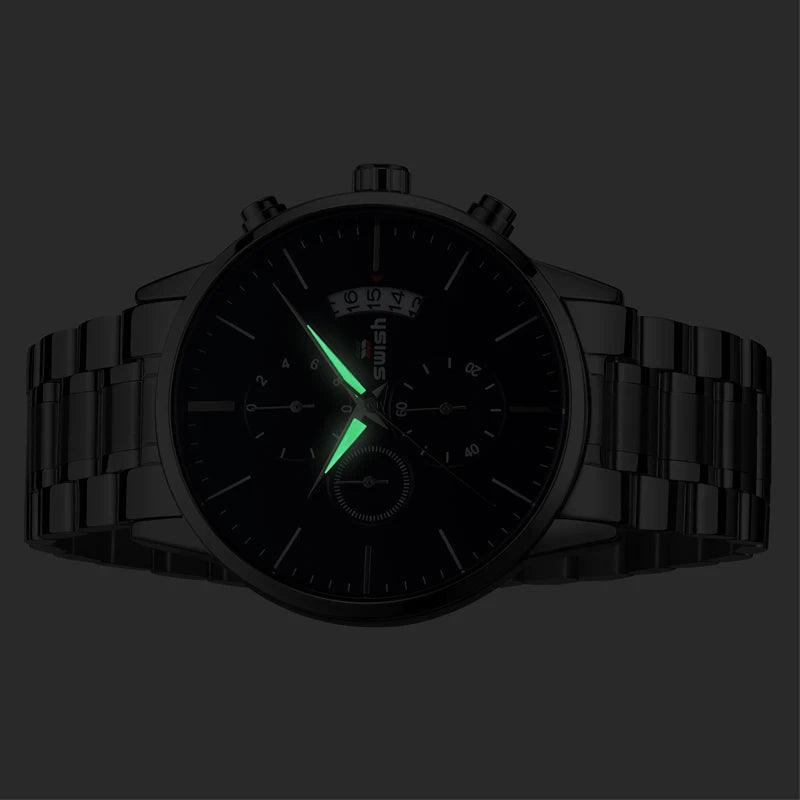 SWISH Luxury Full Steel Business Wristwatch for Male Carauana Store