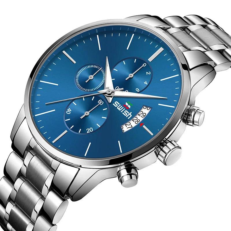 SWISH Luxury Full Steel Business Wristwatch for Male Carauana Store