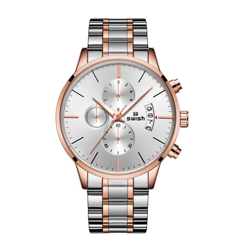 SWISH Luxury Full Steel Business Wristwatch for Male Carauana Store