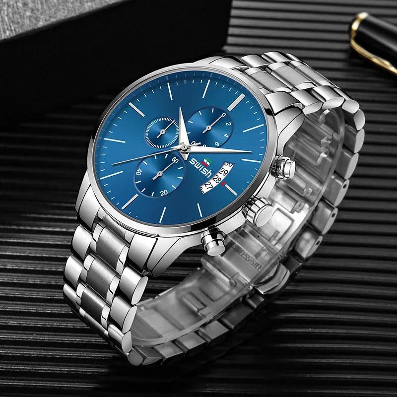 SWISH Luxury Full Steel Business Wristwatch for Male Carauana Store