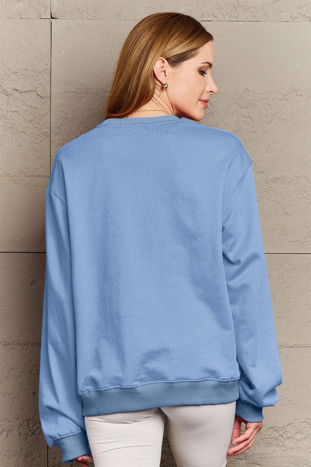 Simply Love Full Size SNOW DAY SUPPORTER Round Neck Sweatshirt Carauana Store