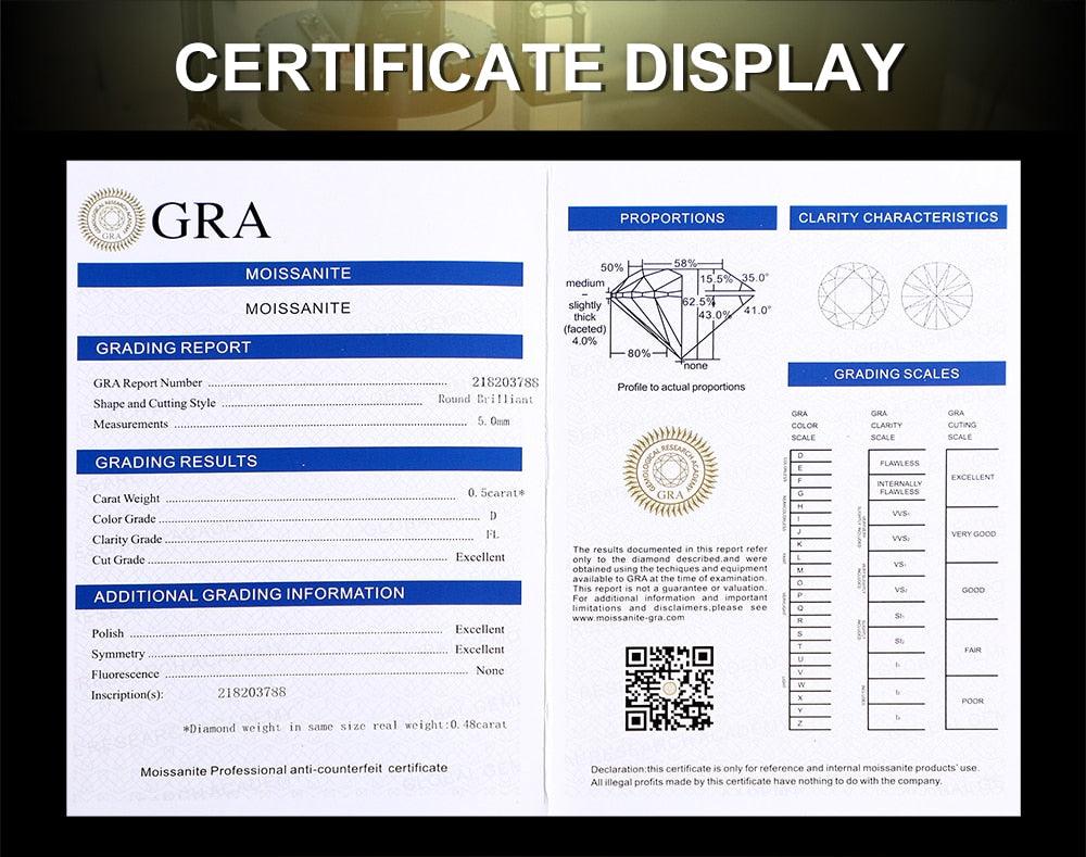 Sparkling Moissanite Tennis Chain Necklace 100% 925 Sterling Pass Diamond Test with Certificate GDTC Carauana Store
