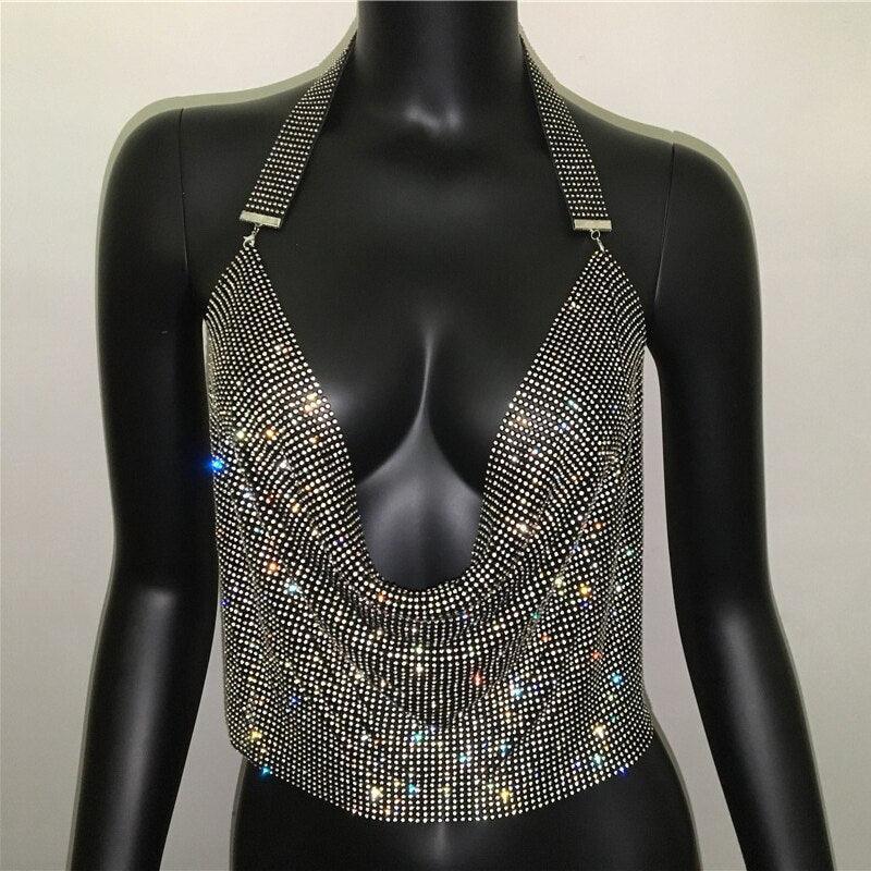 Sparkly Rhinestone Disco Party Tank Top Carauana Store