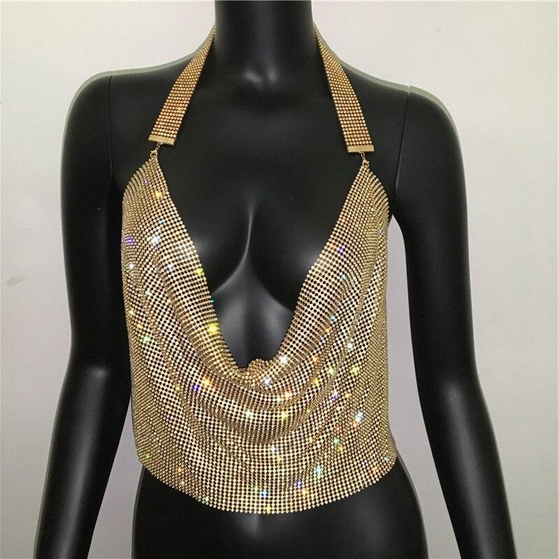 Sparkly Rhinestone Disco Party Tank Top Carauana Store
